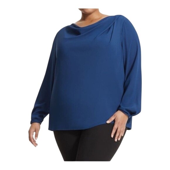 M.M. Lafleur The Friedan Soft Wave Blue Top in Azurite Blue Women's +1 / 1X - Picture 1 of 9